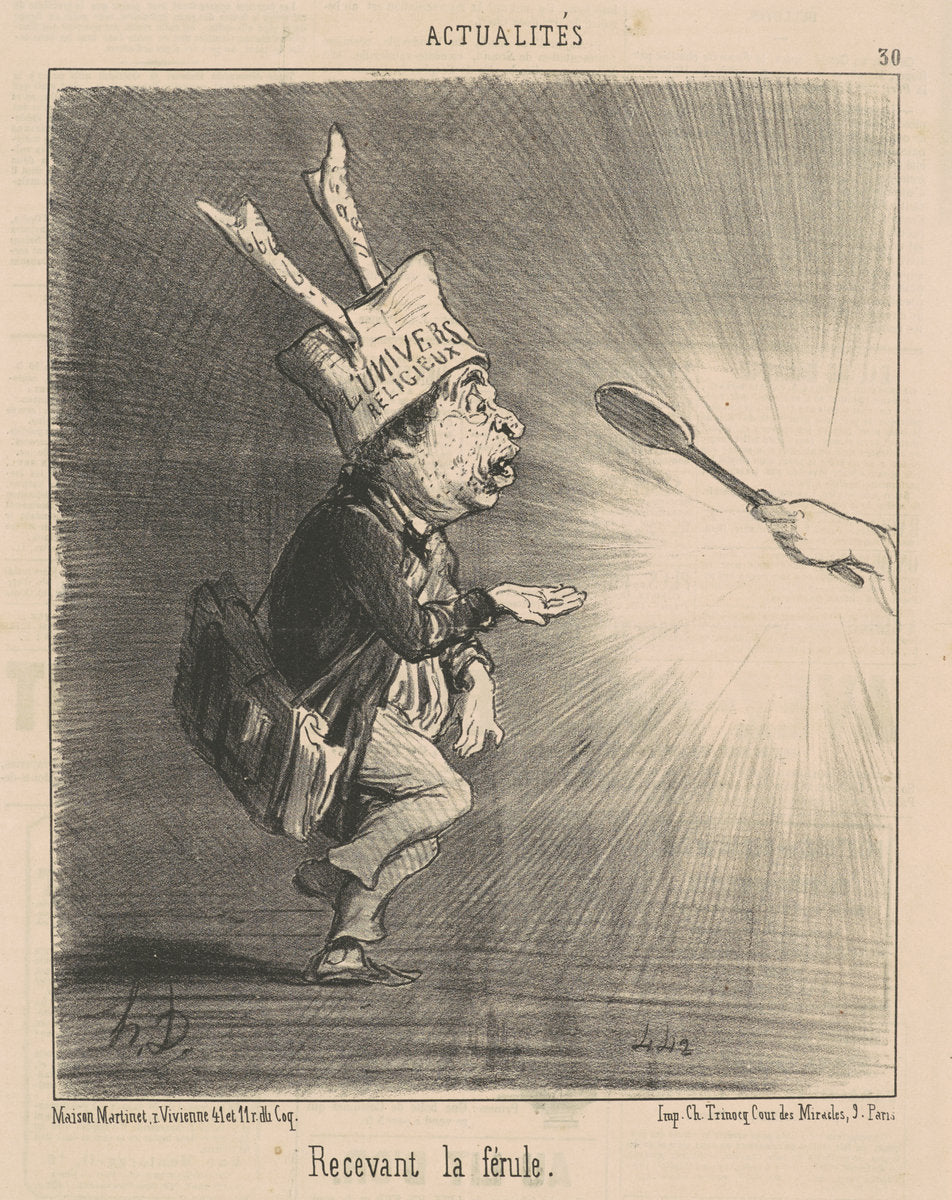 Recevant la férule by Honoré Daumier (French, 1808 - 1879), 16X12"(A3)Poster Print