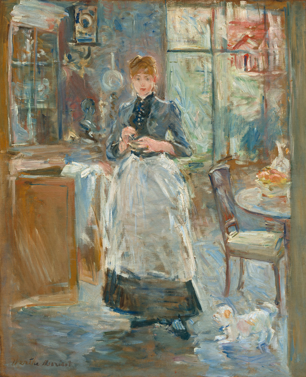 In the Dining Room by Berthe Morisot (French, 1841 - 1895), 16X12"(A3)Poster Print
