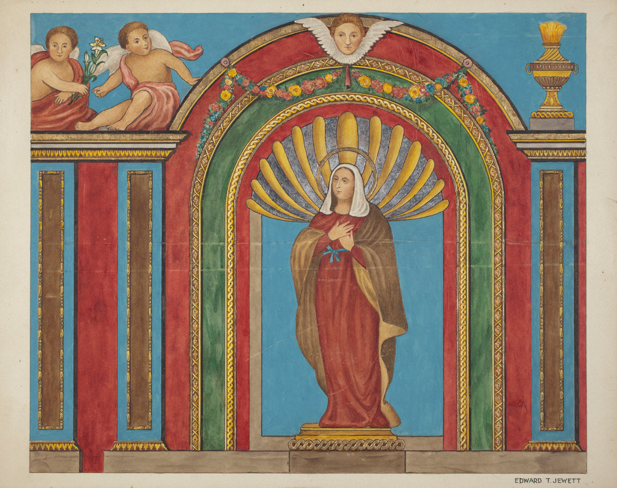 Fragment of Reredos by Edward Jewett (American, active c. 1935), 16X12"(A3)Poster Print