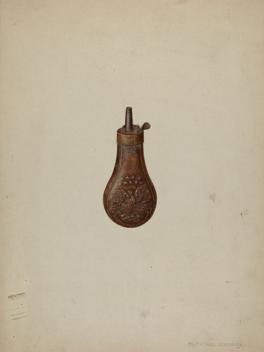 Gun Powder Flask by Christabel Scrymser (American, active c. 1935), 16X12"(A3)Poster Print