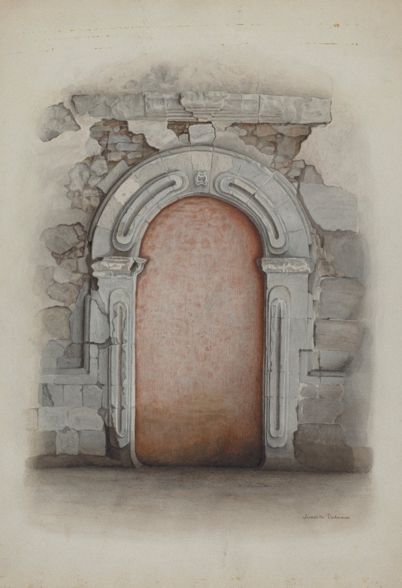 Doorway, Stone by Juanita Donahoo (American, active c. 1935), 16X12"(A3)Poster Print