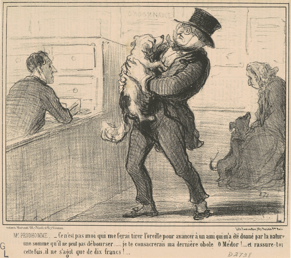 Mr Prudhomme...ce n'est pas moi qui me ferai ... by Honoré Daumier (French, 1808 - 1879), 16X12"(A3)Poster Print