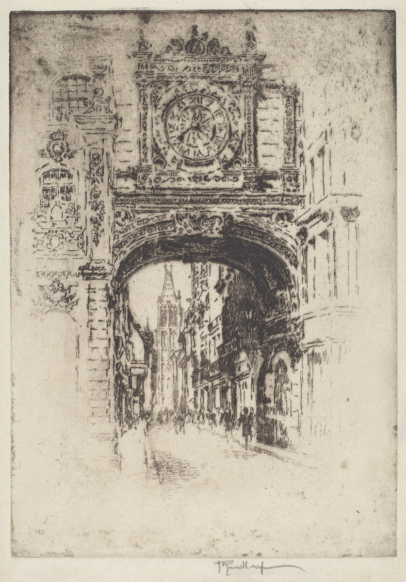 Grosse Horloge, Rouen by Joseph Pennell (American, 1857 - 1926), 16X12"(A3)Poster Print