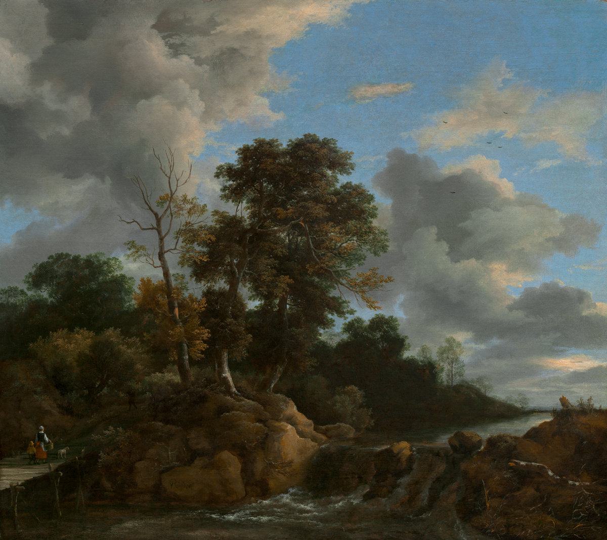 Landscape by Jacob van Ruisdael (Dutch, c. 1628/1629 - 1682), 16X12"(A3)Poster Print