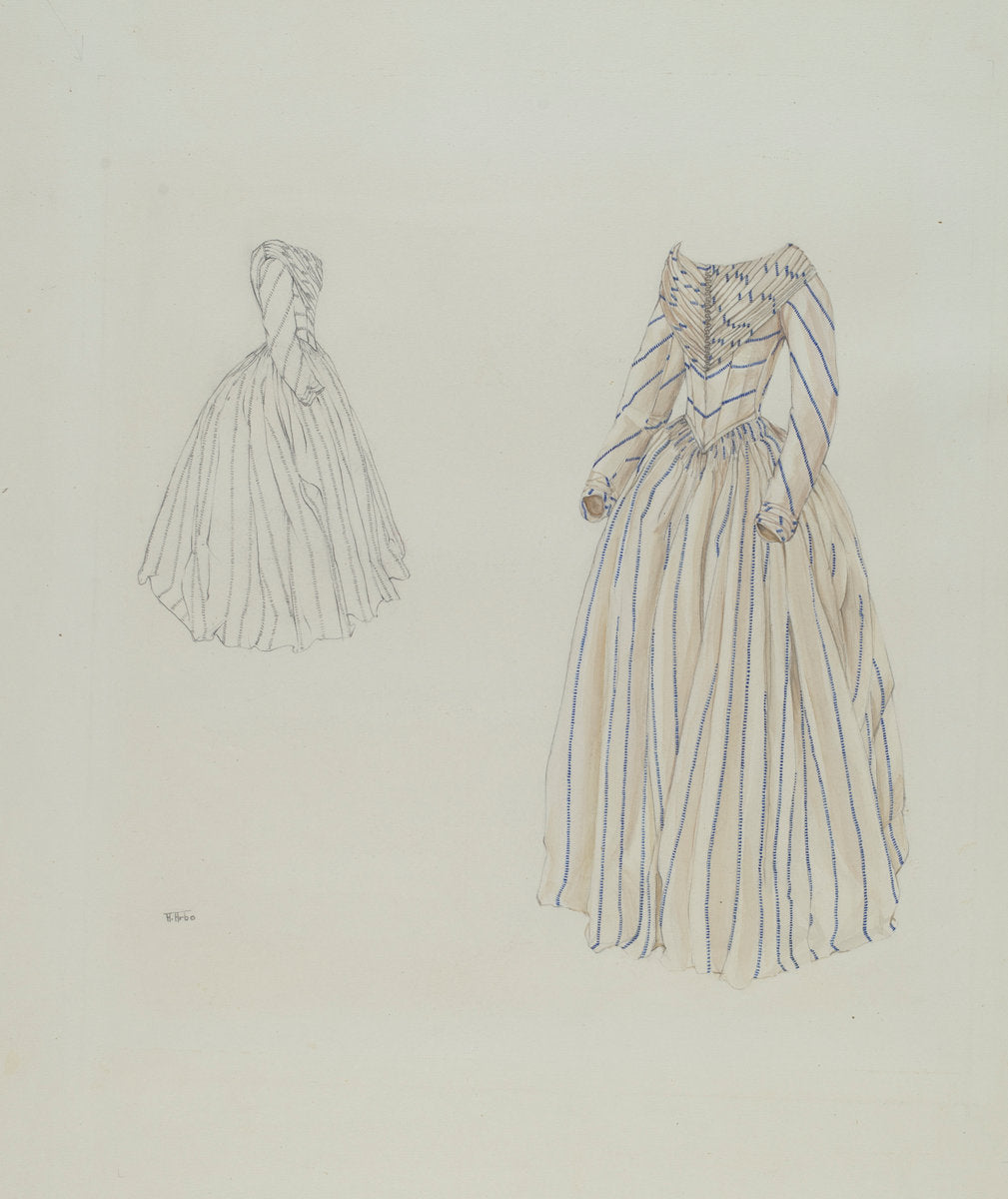 Cream Taffeta Dress by Arelia Arbo (American, active c. 1935), 16X12"(A3)Poster Print