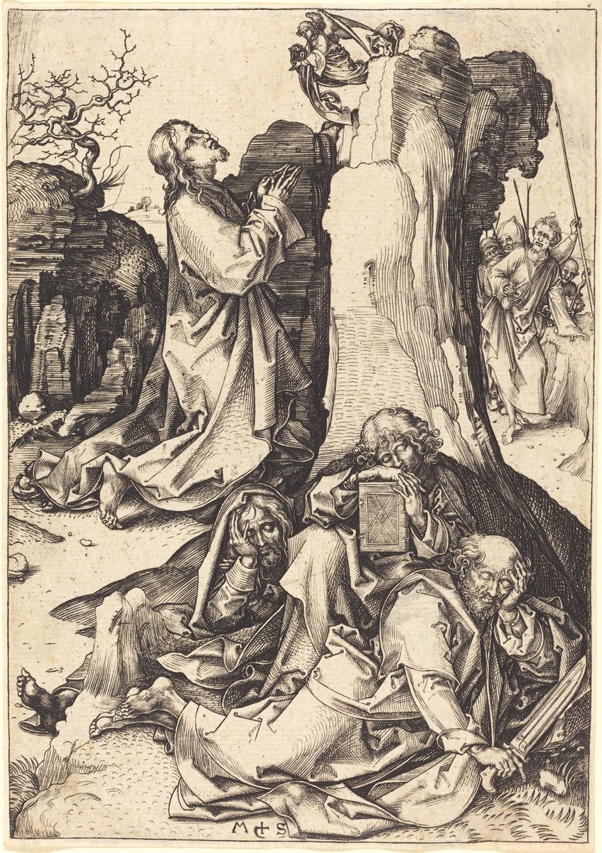 The Agony in the Garden by Martin Schongauer (German, c. 1450 - 1491), 16X12"(A3)Poster Print