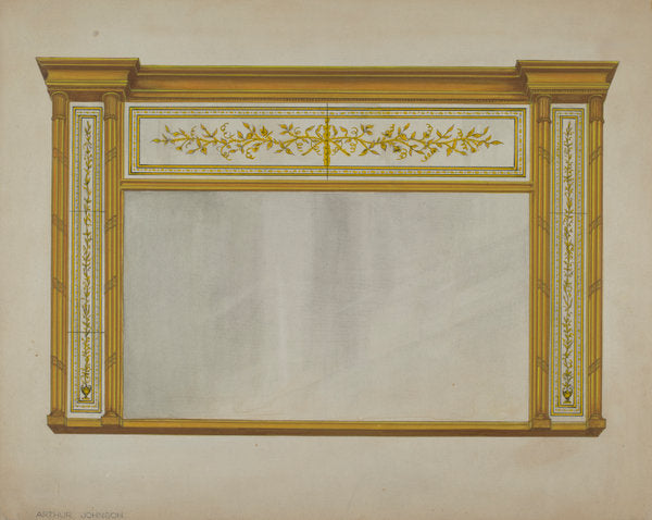 Mantel Looking Glass by Arthur Johnson (American, active c. 1935), 16X12"(A3)Poster Print