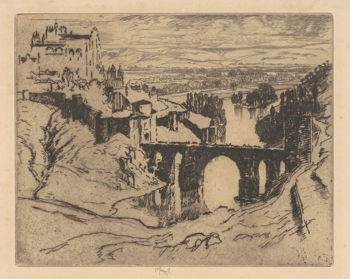 St. Martin's Bridge, Toledo by Joseph Pennell (American, 1857 - 1926), 16X12"(A3)Poster Print