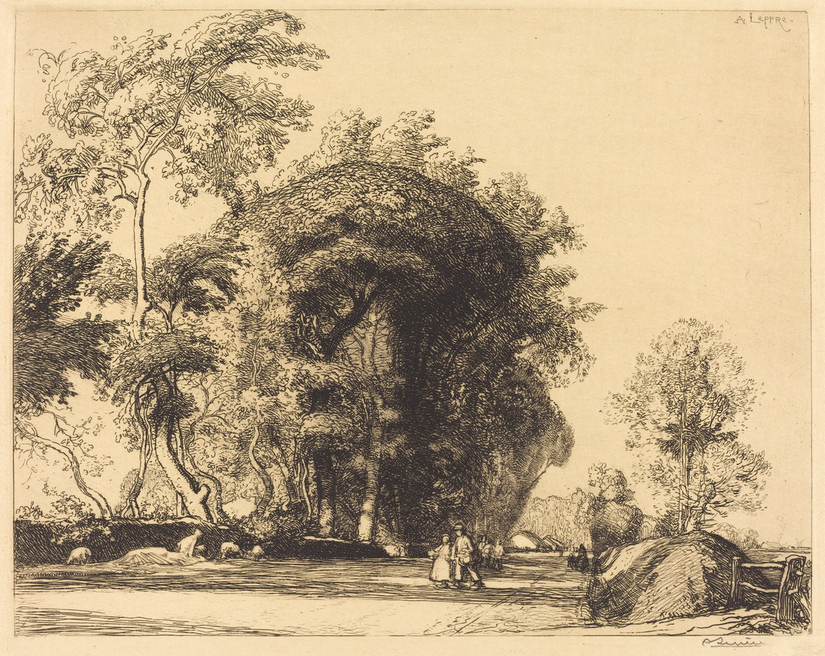 Path from St.-Gilles, St.-Jean-de-Monts (La route de St.-Gilles, St.-Jean-de-Monts) by Auguste Lepère (French, 1849 - 1918), 16X12"(A3)Poster Print