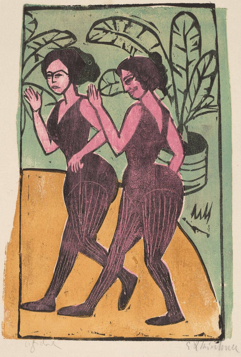 English Step Dancers by Ernst Ludwig Kirchner (German, 1880 - 1938), 16X12"(A3)Poster Print