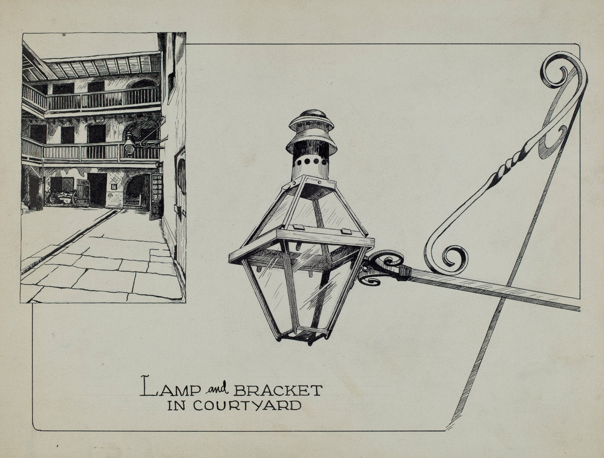Wrought Iron Lamp by Ray Price (American, active c. 1935), 16X12"(A3)Poster Print