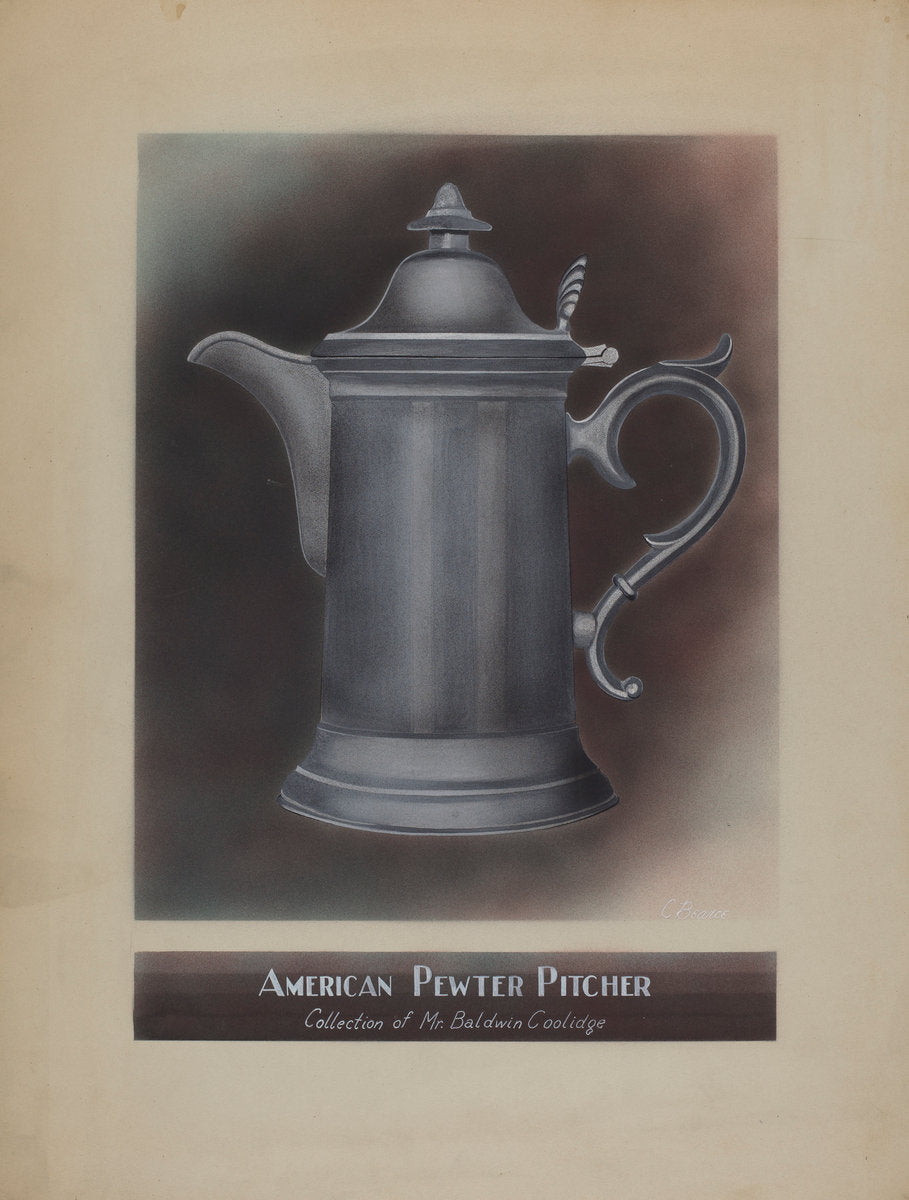 Pewter Pitcher by Harry Goodman (American, active c. 1935), 16X12"(A3)Poster Print