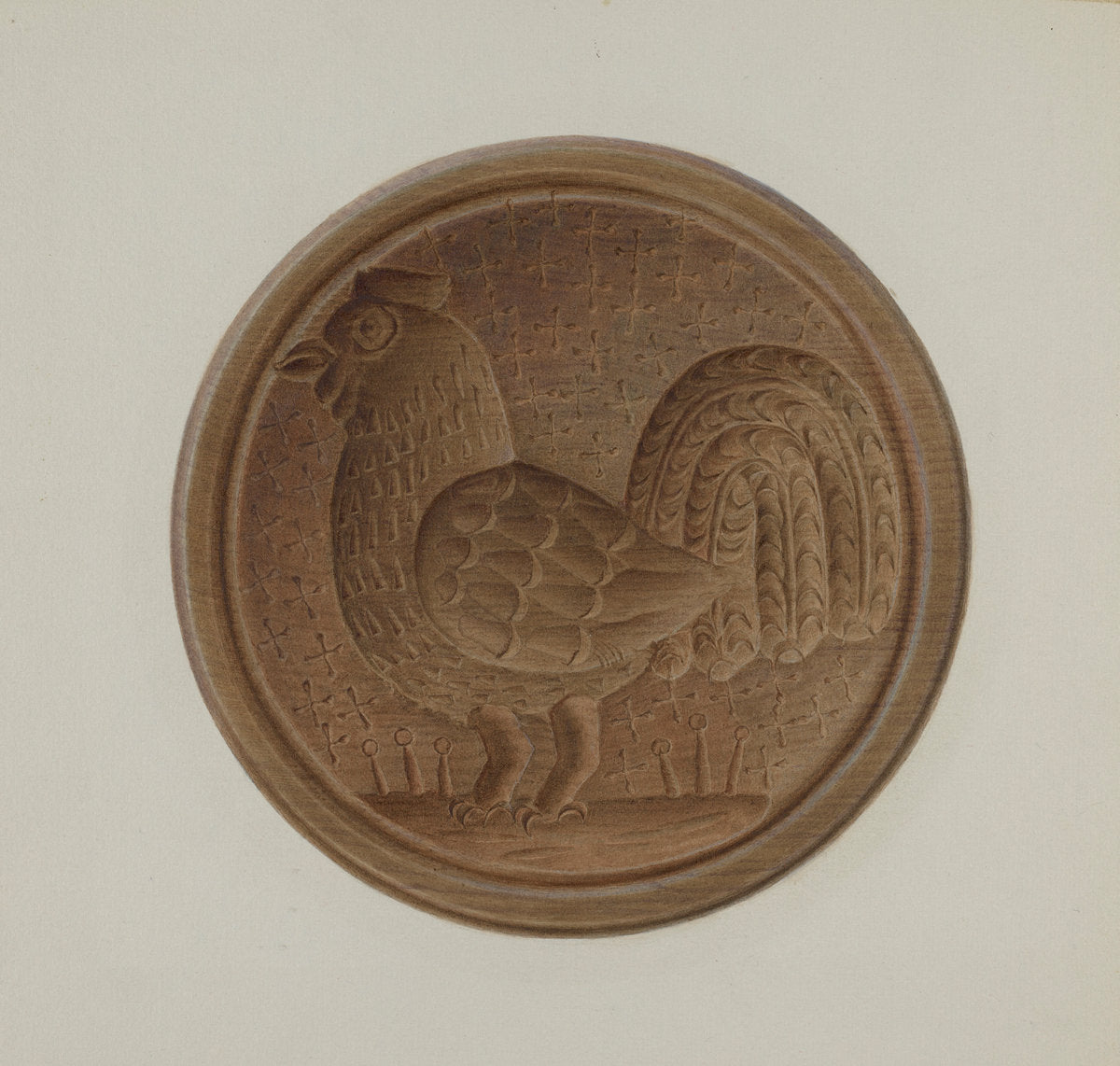 Pa. German Butter Mold by Alfred H. Smith (American, active c. 1935), 16X12"(A3)Poster Print