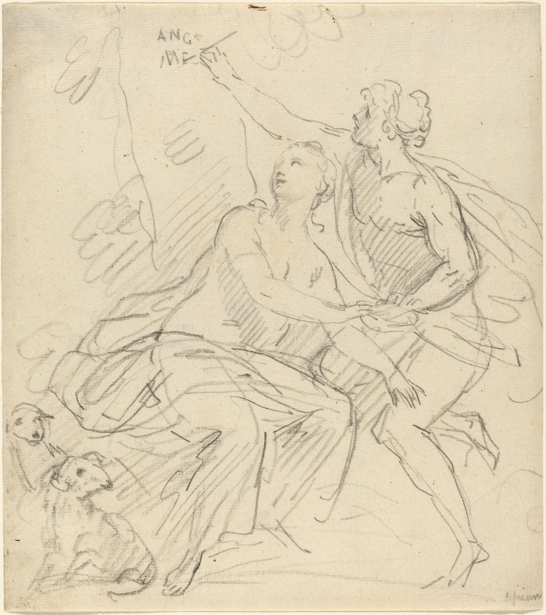 Angelica and Medoro by Giovanni Battista Cipriani (Italian, 1727 - 1785), 16X12"(A3)Poster Print