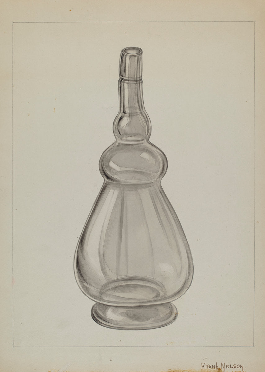 Wine Bottle by Frank Nelson (American, active c. 1935), 16X12"(A3)Poster Print