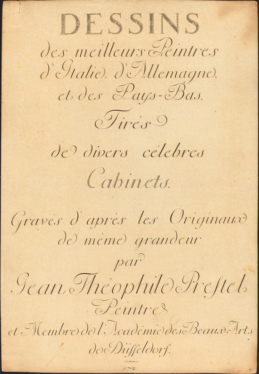 Dessins des meilleurs peintres d'Italie, d'Allemagne et des Pay-Bas by Johann Gottlieb Prestel and Katharina Prestel and Regina Katharina Quarry (German, c. 1762 - c. 1818), 16X12"(A3)Poster Print