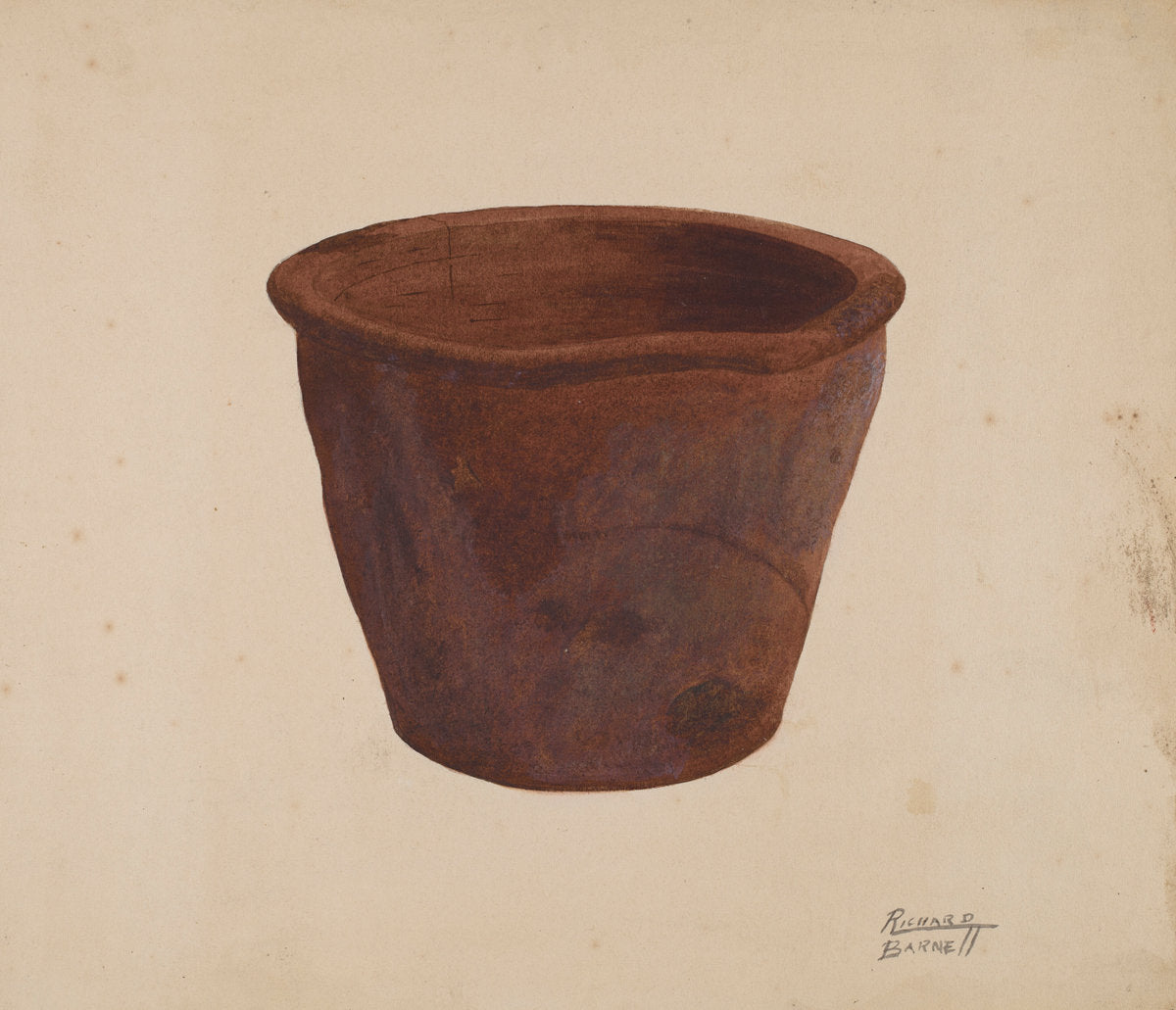 Earthenware Bowl by Richard Barnett (American, active c. 1935), 16X12"(A3)Poster Print