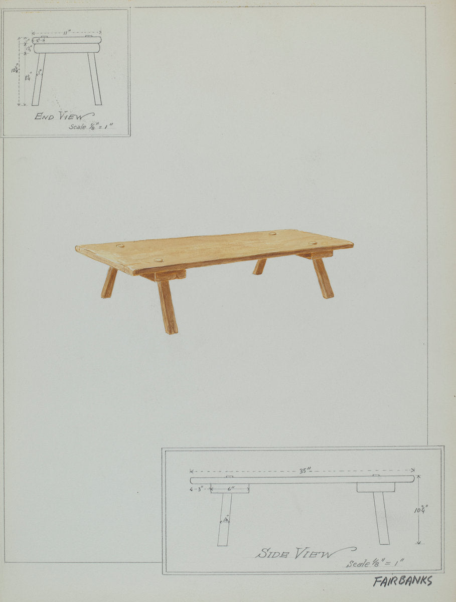 Meal Bench by George Fairbanks (American, active c. 1935), 16X12"(A3)Poster Print