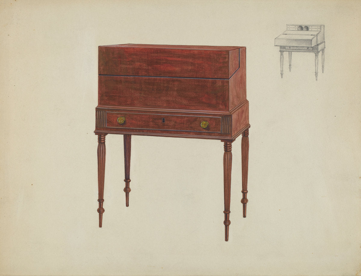 Box Desk by Arthur Johnson (American, active c. 1935), 16X12"(A3)Poster Print
