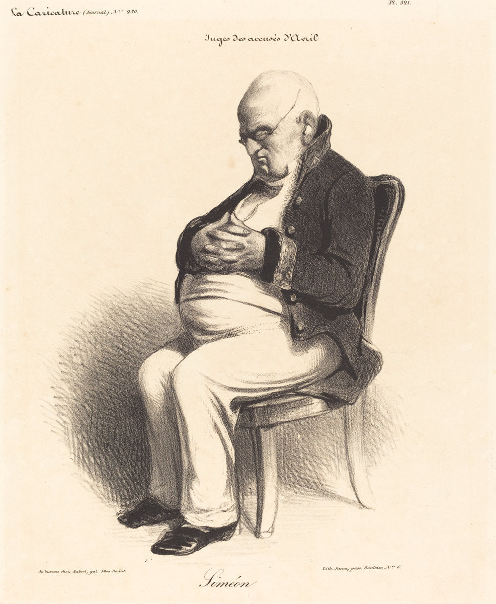 Comte J.-Jérome Siméon by Honoré Daumier (French, 1808 - 1879), 16X12"(A3)Poster Print