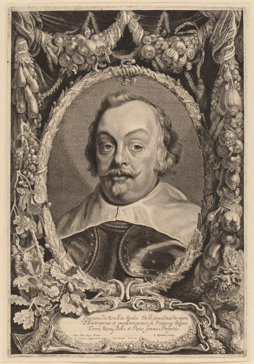 Franciscus de Moncada by Jonas Suyderhoff after Sir Anthony van Dyck (Dutch, c. 1613 - 1686), 16X12"(A3)Poster Print