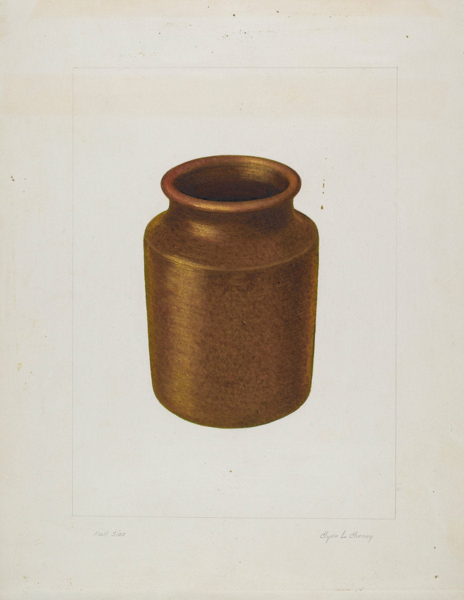 Small Earthen Jar by Ludmilla Calderon (American, active c. 1935), 16X12"(A3)Poster Print