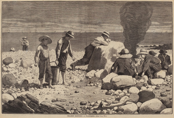Sea-Side Sketches - A Clam-Bake by William H. Redding after Winslow Homer (American, active c. 1865/1873), 16X12"(A3)Poster Print