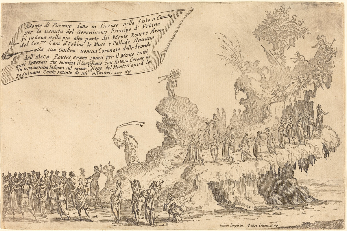 The Float of Mount Parnassus by Jacques Callot (French, 1592 - 1635), 16X12"(A3)Poster Print