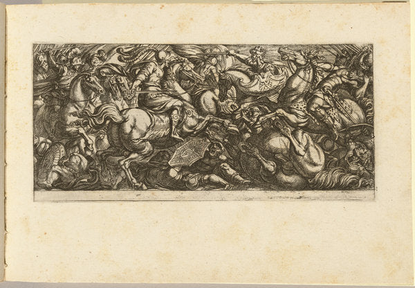 Cavalry Charge with Soldiers and Horses Trampled by Antonio Tempesta (Florentine, 1555 - 1630), 16X12"(A3)Poster Print