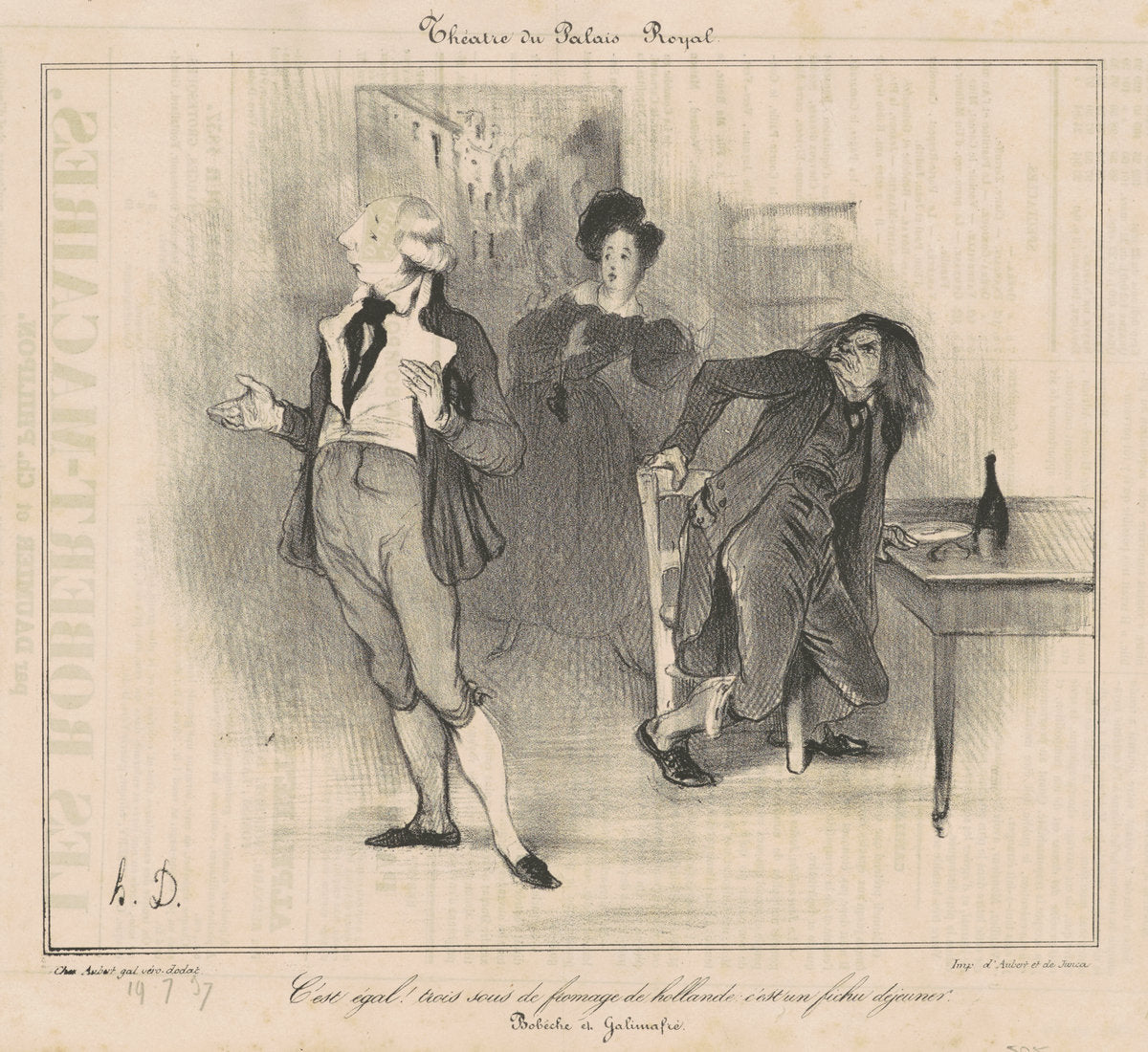 Théatre de palais royal... by Honoré Daumier (French, 1808 - 1879), 16X12"(A3)Poster Print