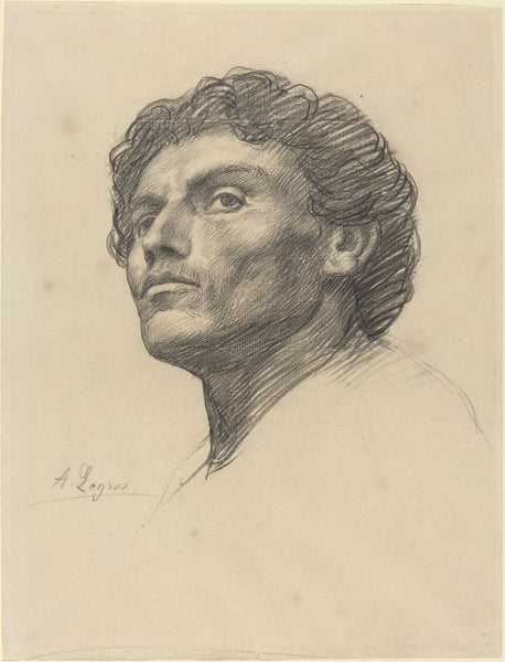 Head of a Man by Alphonse Legros (French, 1837 - 1911), 16X12"(A3)Poster Print