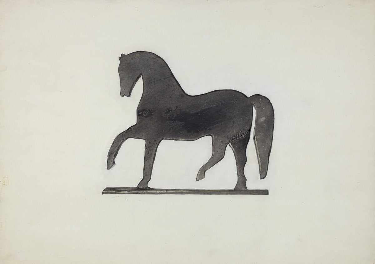 Black Horse Weather Vane by Beatrice DeKalb (American, active c. 1935), 16X12"(A3)Poster Print