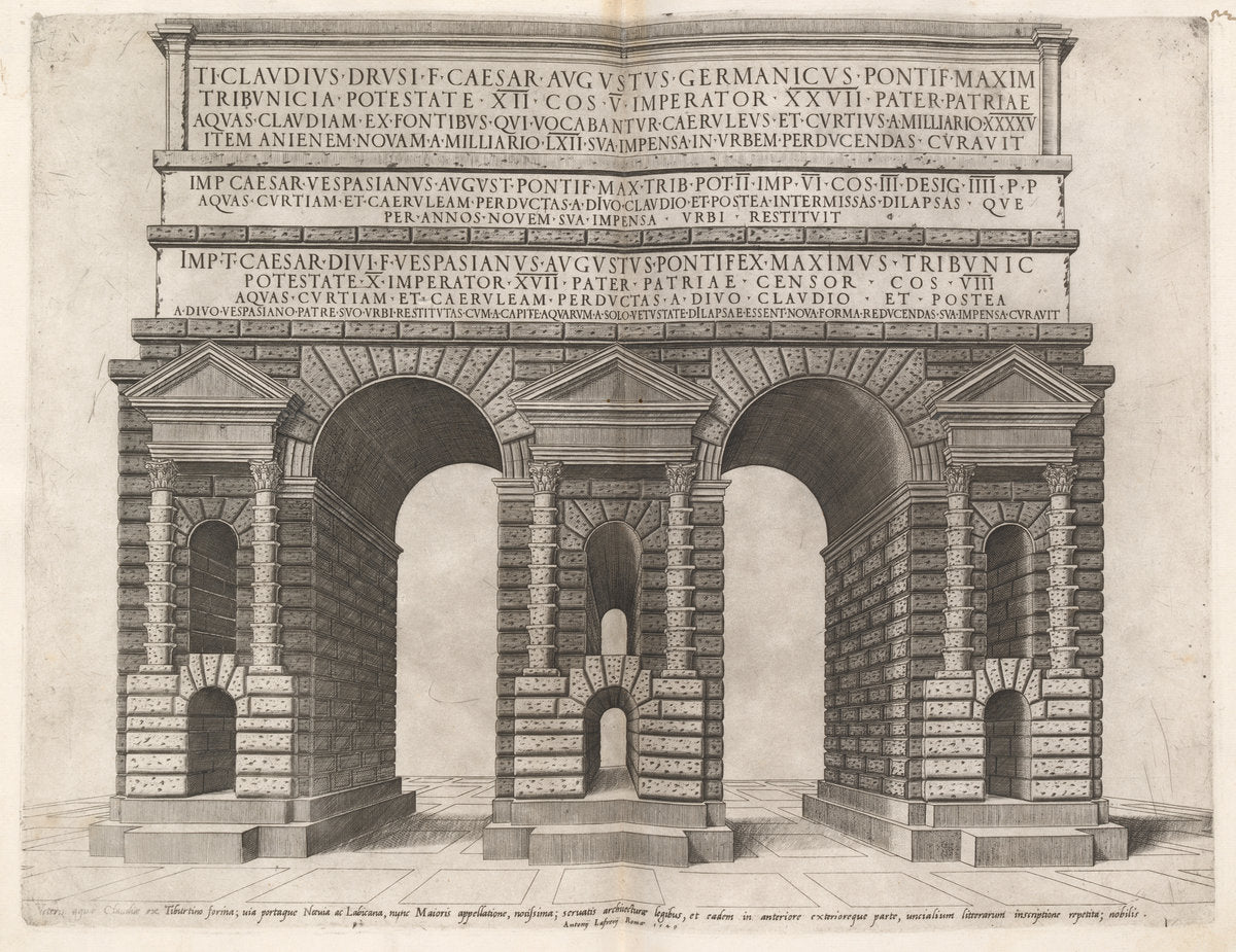 1549 by Italian 16th Century (Arch of the Claudian Aqueduct), 16X12"(A3)Poster Print