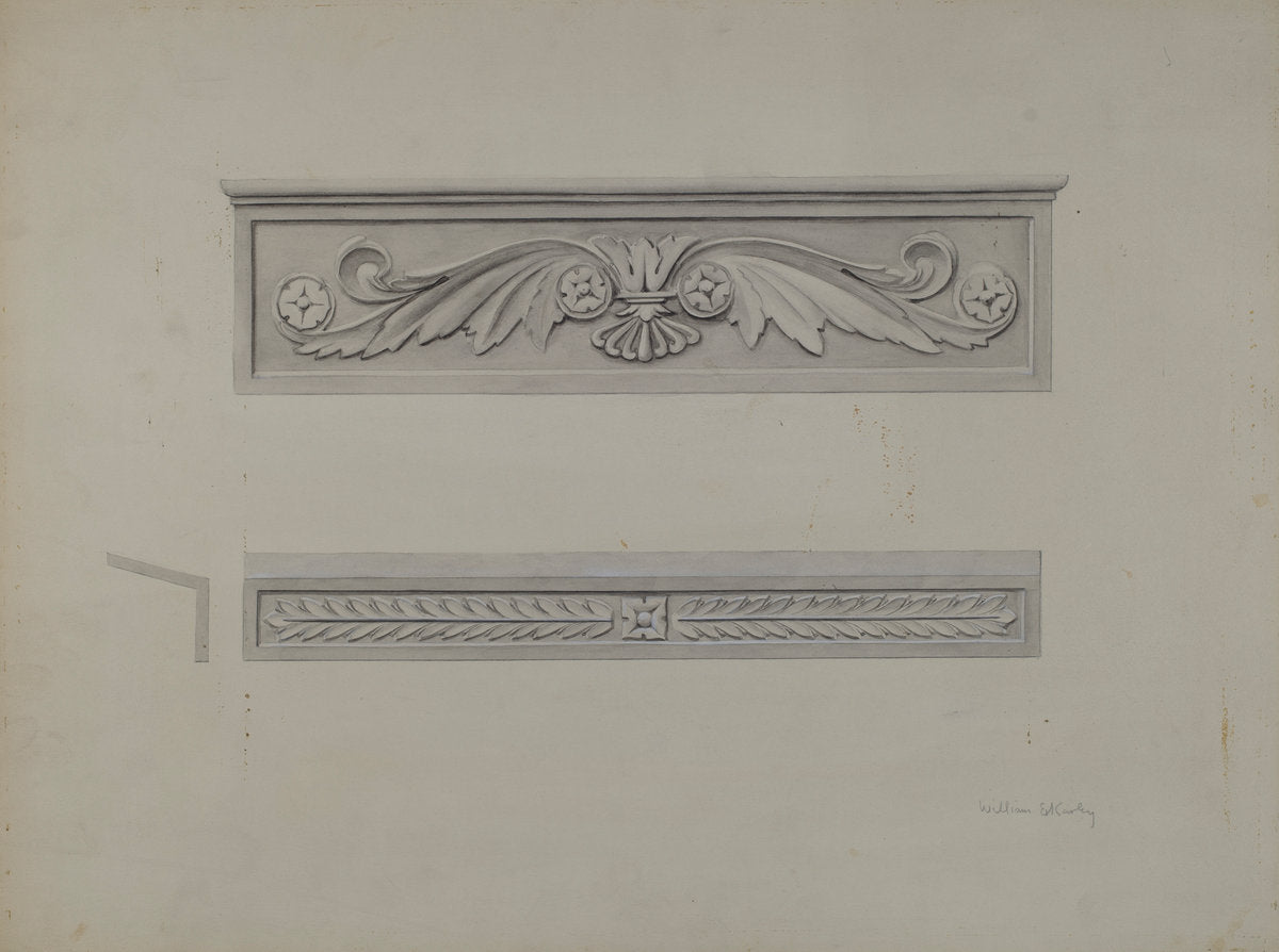 Cast Iron Window Lintel by William Kerby (American, active c. 1935), 16X12"(A3)Poster Print