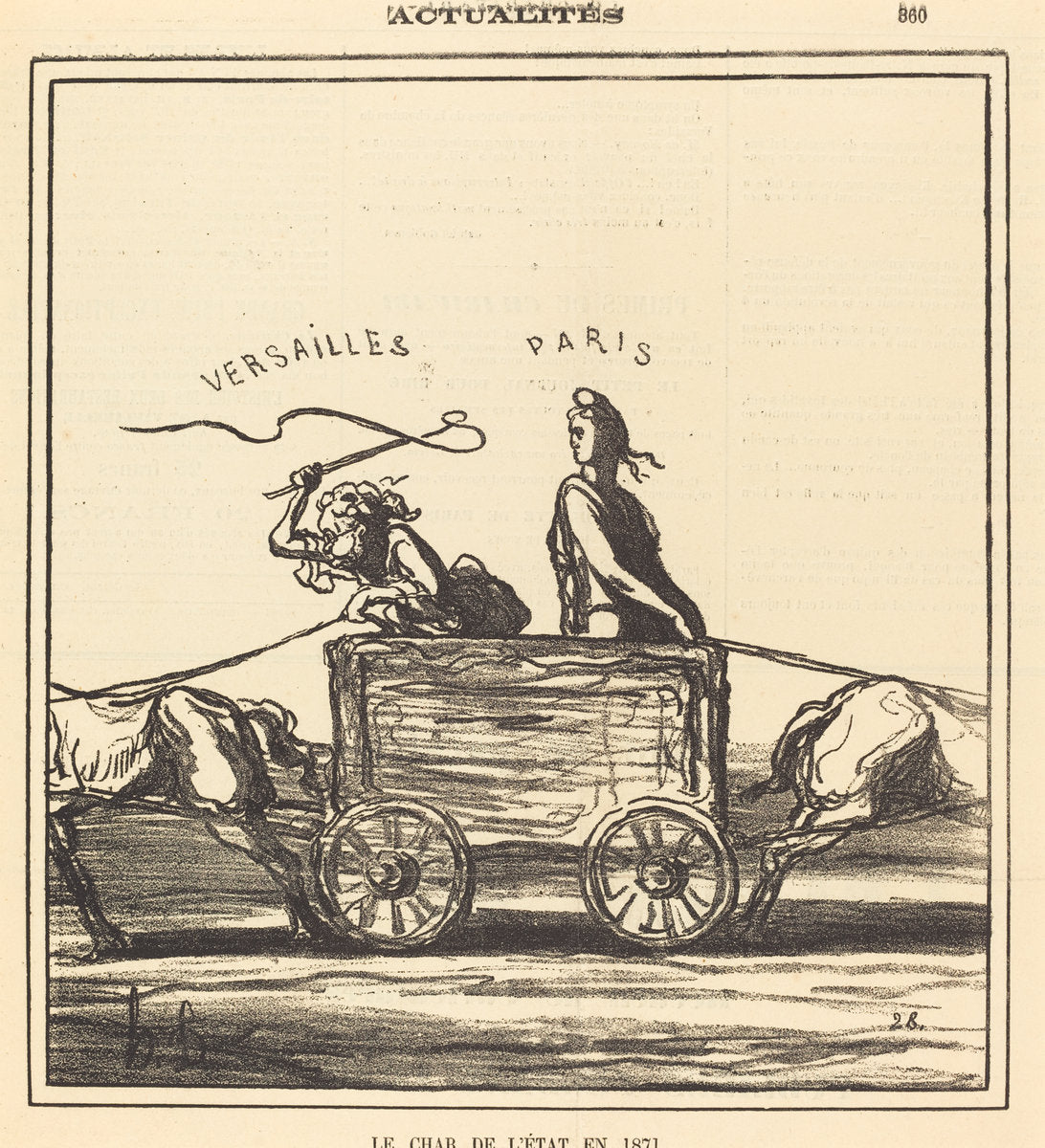 Le char de l'état en 1871 by Honoré Daumier (French, 1808 - 1879), 16X12"(A3)Poster Print