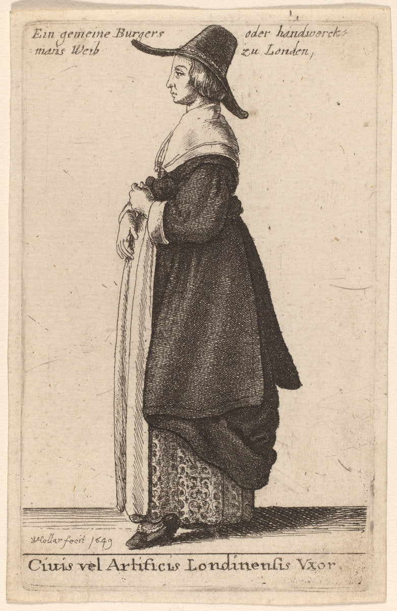 Ciuis vel Artificis Londinensis Vxor by Wenceslaus Hollar (Bohemian, 1607 - 1677), 16X12"(A3)Poster Print