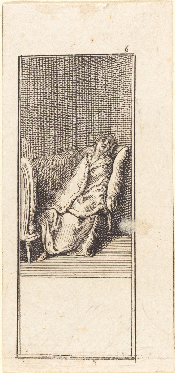 Girl Sleeping on Settee by Daniel Nikolaus Chodowiecki (German, 1726 - 1801), 16X12"(A3)Poster Print