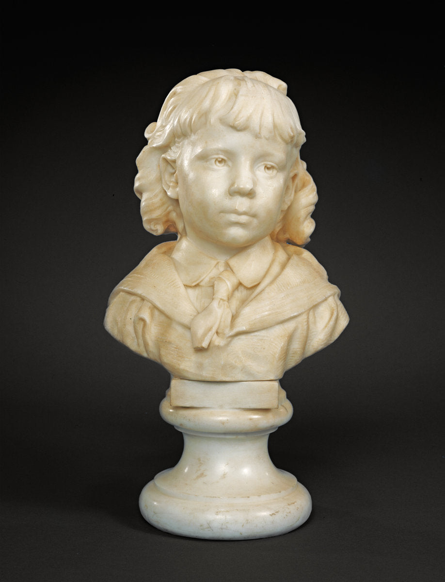 Portrait of a Young Boy (Henry Ebenezer Bingham?) by Aimé-Jules Dalou (French, 1838 - 1902), 16X12"(A3)Poster Print