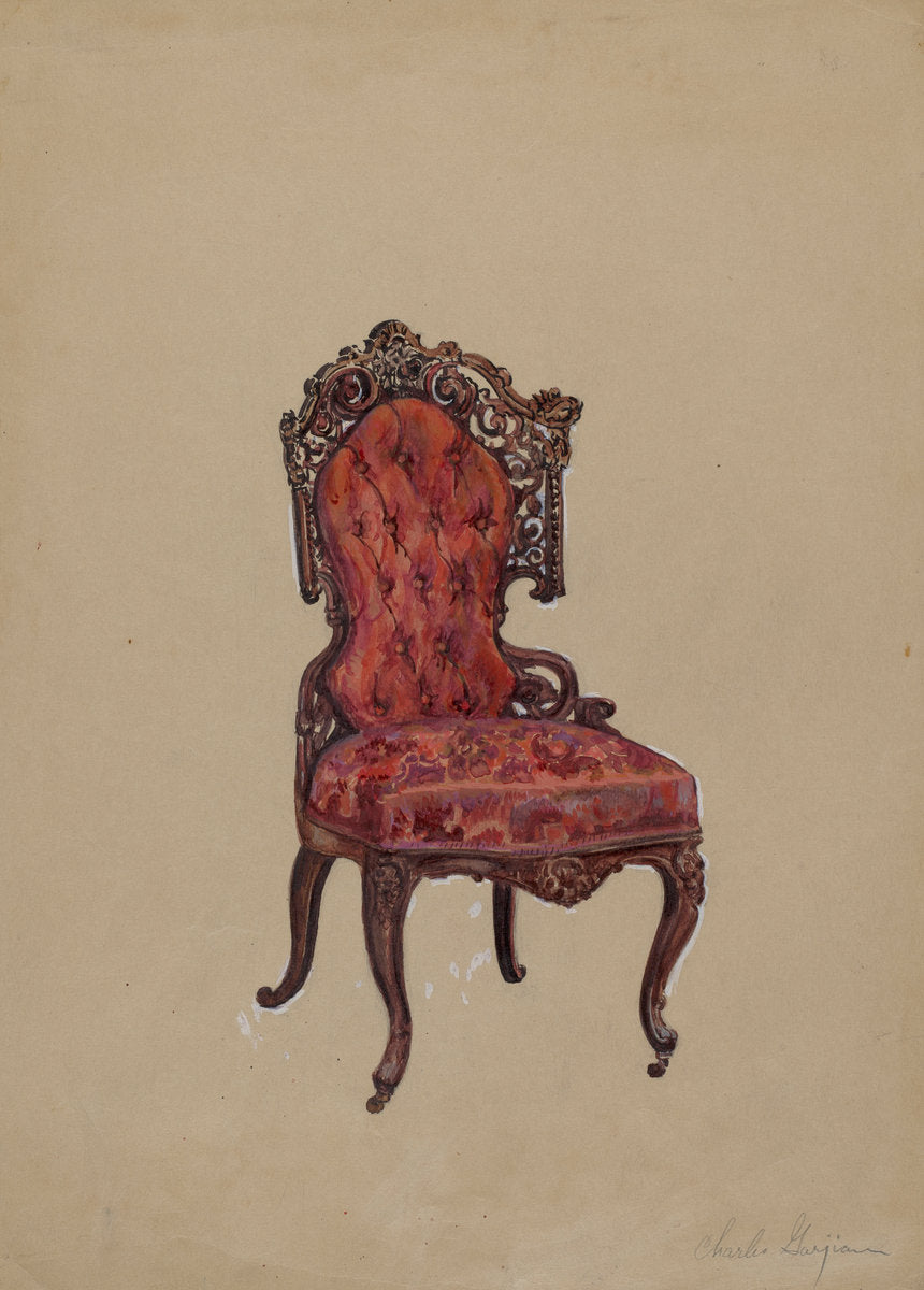 Side Chair by Charles Garjian (American, active c. 1935), 16X12"(A3)Poster Print