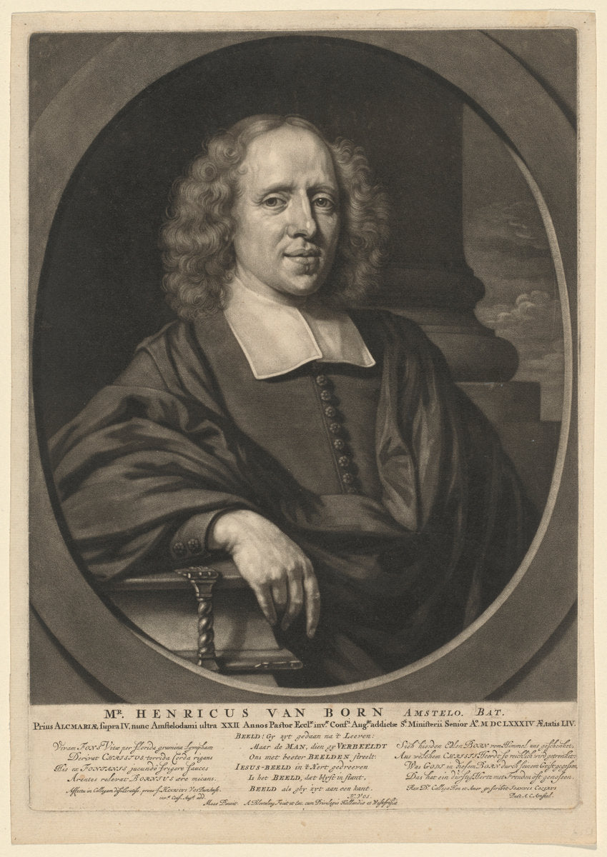 Mr. Henricus van Born by Abraham Blooteling, after Nicolaes Maes (Dutch, 1640 - 1690), 16X12"(A3)Poster Print
