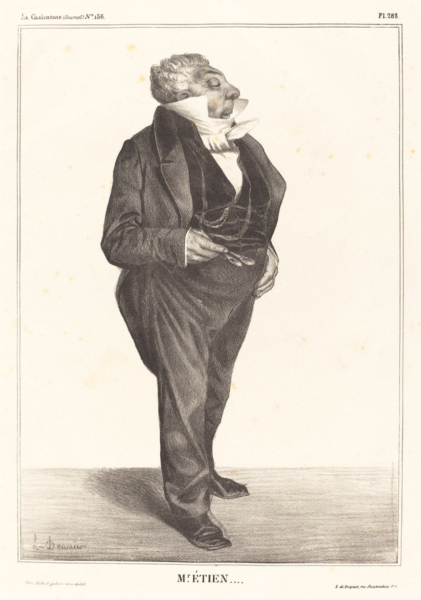 Charles Guillaume Étienne by Honoré Daumier (French, 1808 - 1879), 16X12"(A3)Poster Print