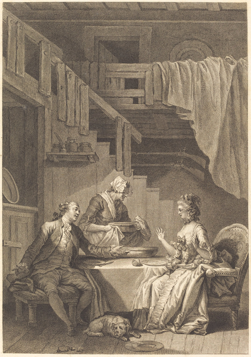 Le faucon by Jean Dambrun and Jean-Baptiste Tilliard after Jean-Honoré Fragonard (French, 1740 - 1813), 16X12"(A3)Poster Print
