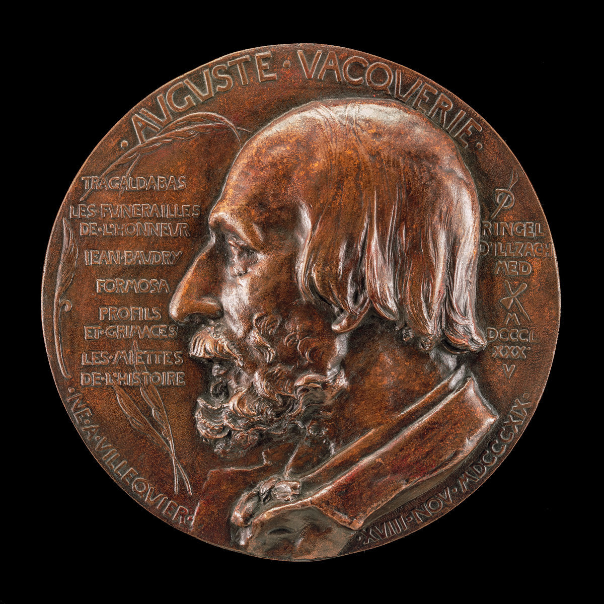 Auguste Vacquerie, 1819-1895, Writer and Critic by Jean Désiré Ringel d'Illzach (French, 1847 - 1916), 16X12"(A3)Poster Print
