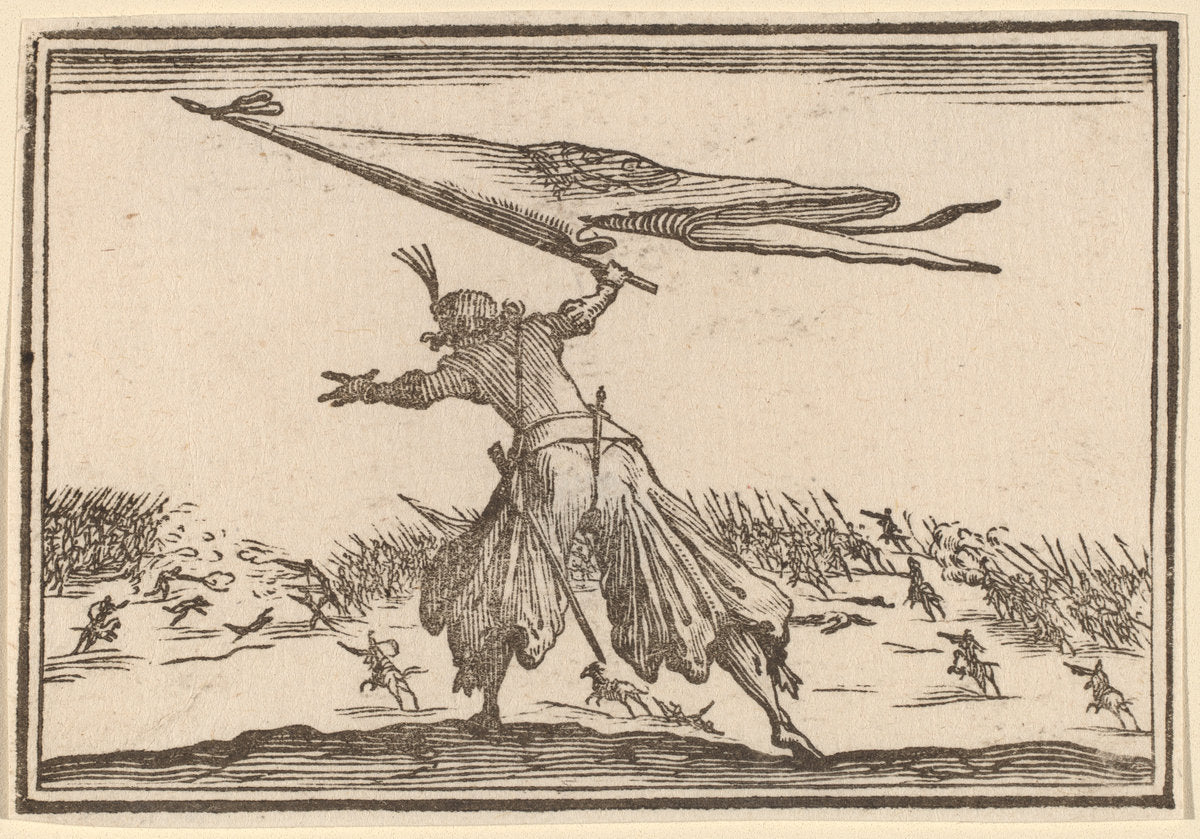 Standard Bearer by Edouard Eckman after Jacques Callot (Flemish, born c. 1600), 16X12"(A3)Poster Print