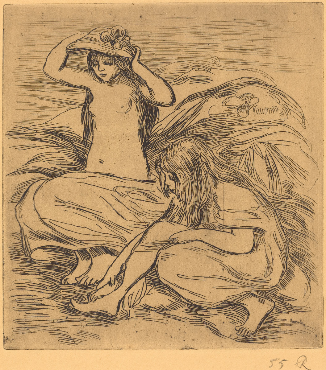 The Two Bathers (Les deux baigneuses) by Auguste Renoir (French, 1841 - 1919), 16X12"(A3)Poster Print