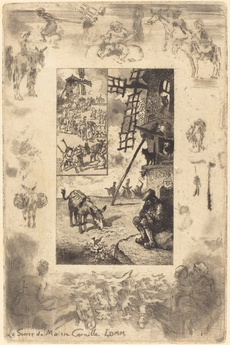 Le Secret du Mâitre Cornille (The Secret of Master Cornille) by Félix-Hilaire Buhot (French, 1847 - 1898), 16X12"(A3)Poster Print