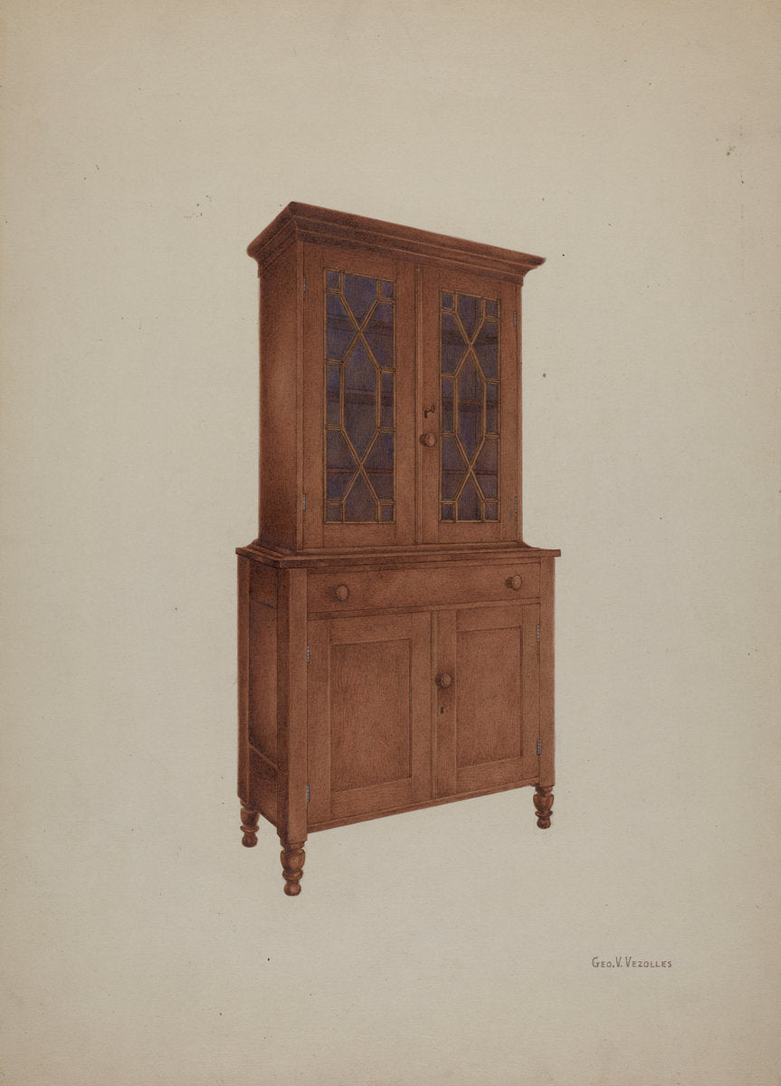 Shaker Cupboard by George V. Vezolles (American, 1885 - 1956), 16X12"(A3)Poster Print