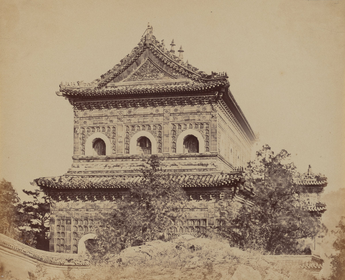 The Great Imperial Porcelain Palace Yuen Min Yuen, Pekin, October 18, 1860 by Felice Beato (British, born Venice, 1832 - 1909), 16X12"(A3)Poster Print