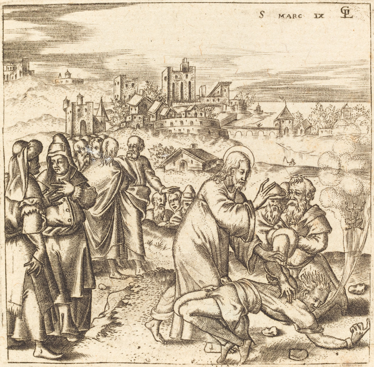 Christ Heals the Epileptic Boy by Léonard Gaultier (French, 1561 - 1641), 16X12"(A3)Poster Print