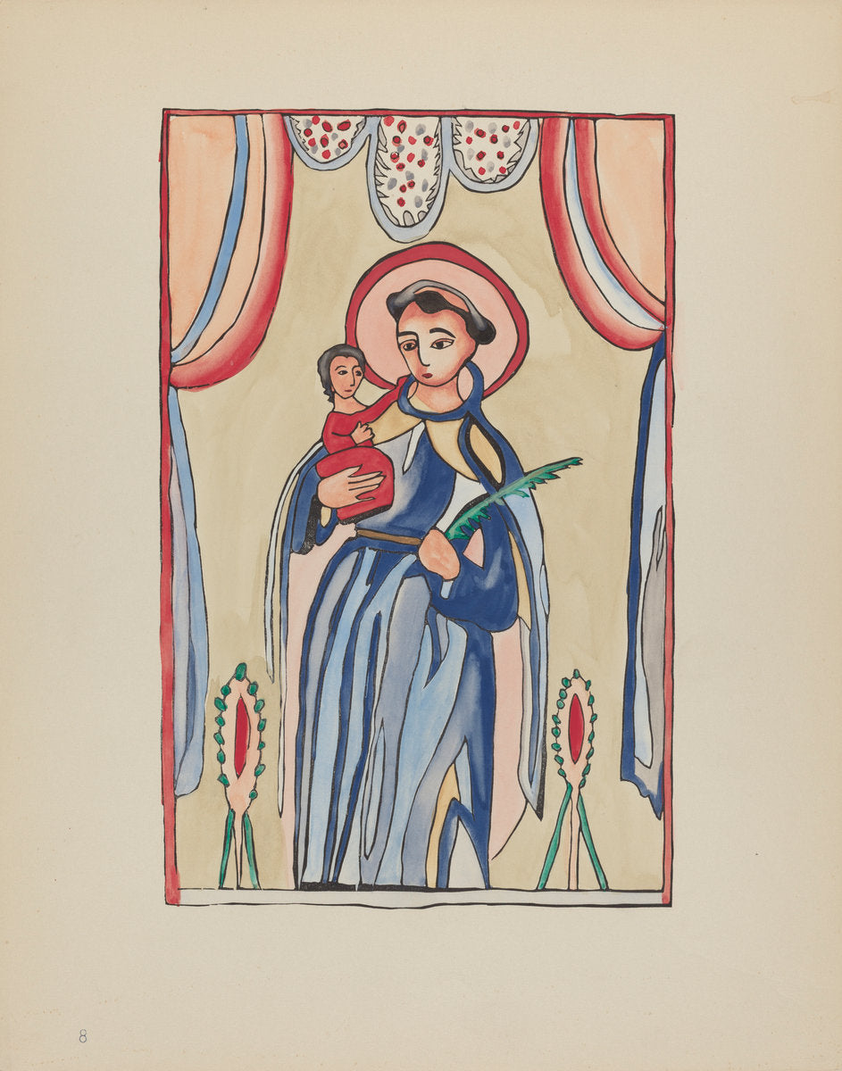 1935/1942 by American 20th Century (Plate 8: Saint Anthony of Padua: From Portfolio "Spanish Colonial Designs of New Mexico"), 16X12"(A3)Poster Print